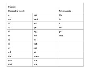 High Frequency Words 2