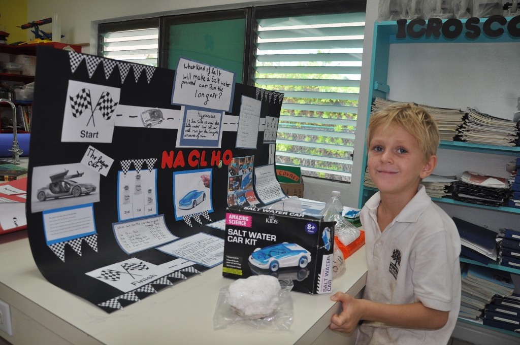 Science fair 2015
Sam with his project